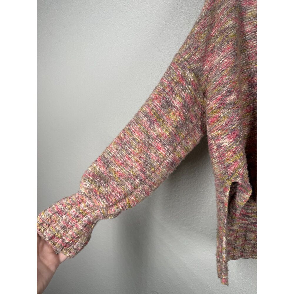 Anthropologie Pilcro Pink Rainbow Cropped Sweater Womens Sz S Oversized Boxy - Picture 2 of 9
